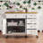Vintage-Style Kitchen Island with Drop Leaf,Spacious Storage,and Mobile Wheels-234932584