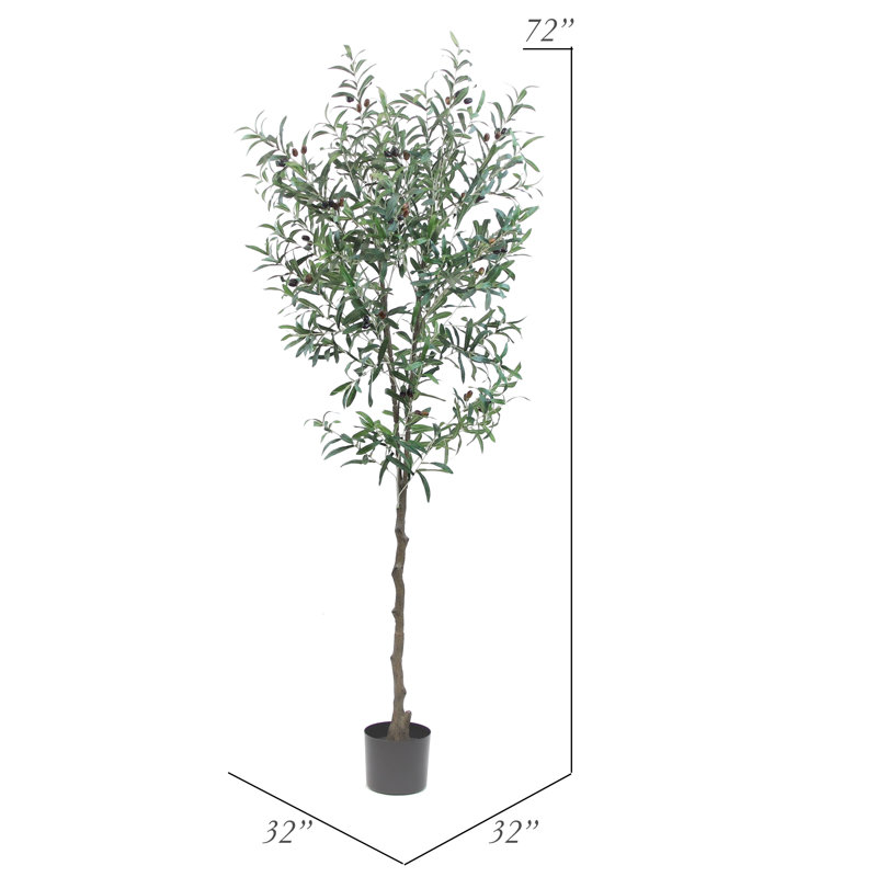 Olive artificielle en pot, H 74 po x l 26 po x P 26 po