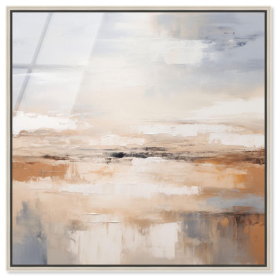 "Coastal Calm", art mural en verre acrylique ultrabrillant encadré par Art Remedy, cadre argenté, 12 x 12