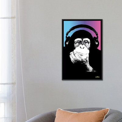 «Monkey Headphones Rasta II» par Steez, impression sur toile