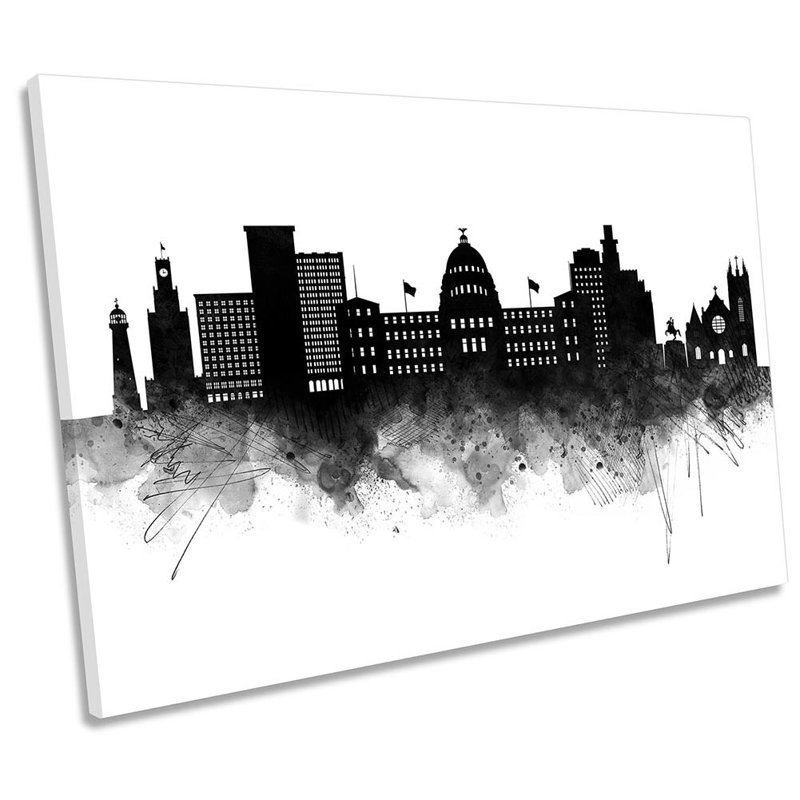 Jackson Abstract City Skyline - Wrapped Canvas Print, 30.5cm H x 45.7cm W x 2cm D