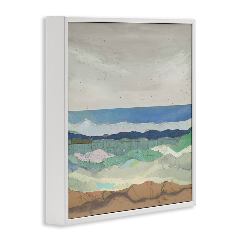 «Vintage Collage Beach Ripples», estampe numérique encadrée, design par Stacy Gresell, H 24 po x l 24 po