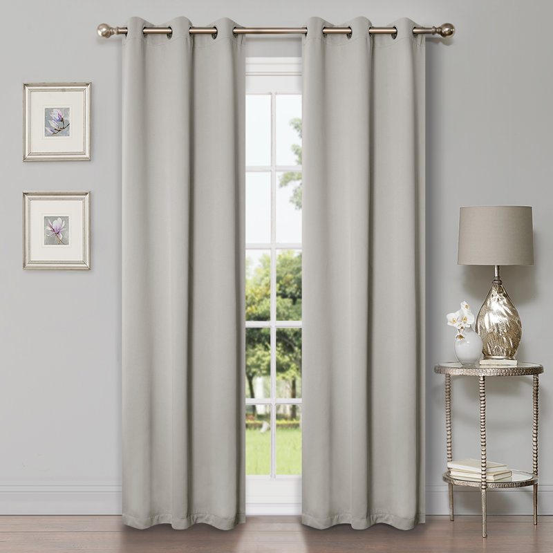 Paire de rideaux obscurcissant avec œillets Millendon, L 42 po x L 84 po, Bleu marine