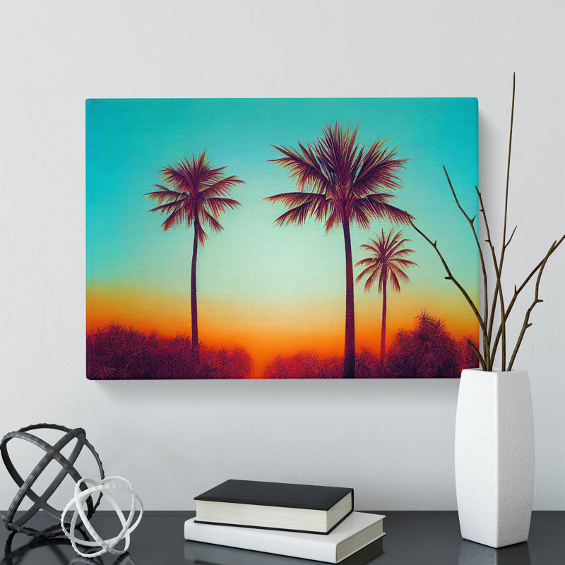 Palm Tree Sunset Vol.3 - Wrapped Canvas, 35cm H x 50cm W x 3cm D