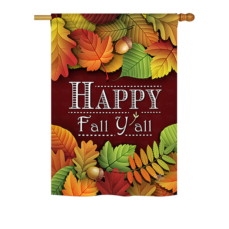 Drapeau de maison / jardin en polyester à 2 côtés Tatti Happy Fall Y, H 40 po x l 28 po