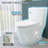 One Piece Toilet With Comfort Height And Soft-Closing Seat, Poweful Dual Flush 1/1.6 GPF,  Standard Toilet For Bathroom, Ceramic Nano-Glazed Surface, Full Skirted