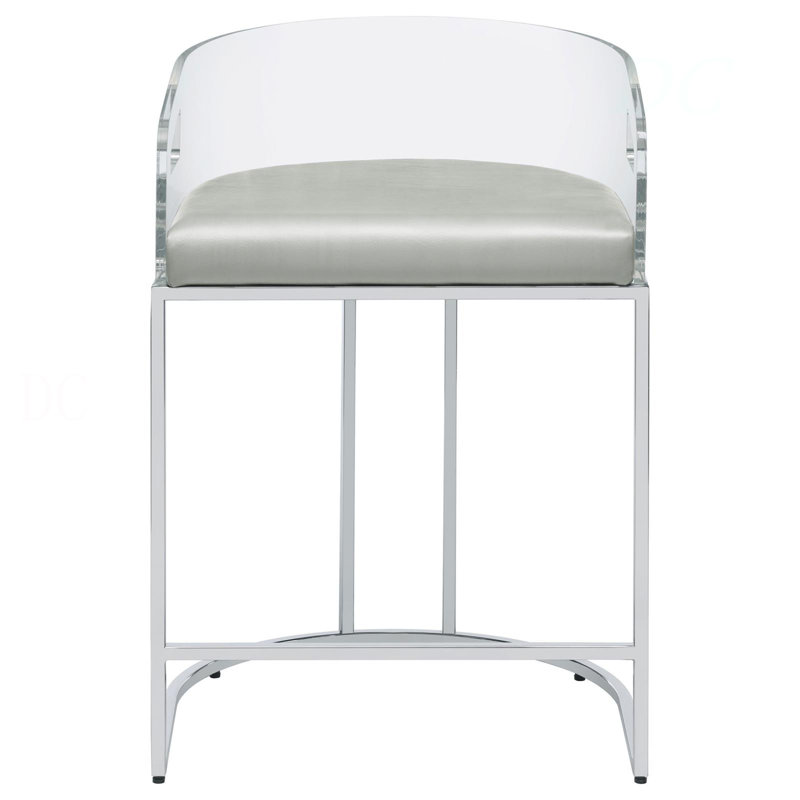 Tabourets gris et chromés (ensemble de 2), Tabouret de comptoir (siège d'une hauteur de 25,7