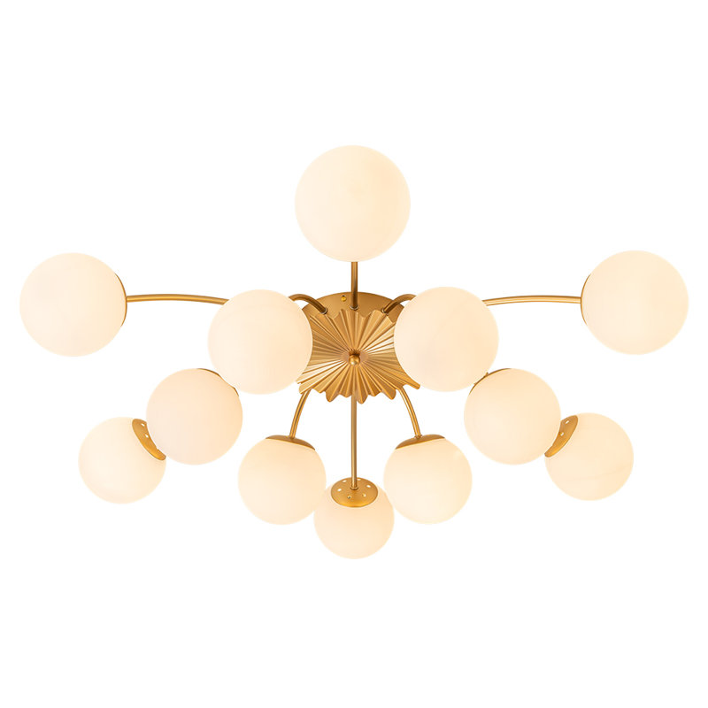 Coblitz Glass Semi Flush Mount, Gold