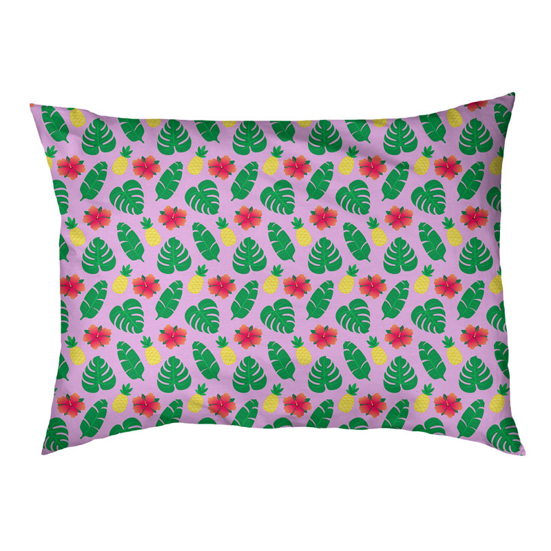 Coussin d'extérieur pour chien Campion, Moyen (L 29,5 po x P19,5 po x H 9,5 po), Mauve, jaune et vert