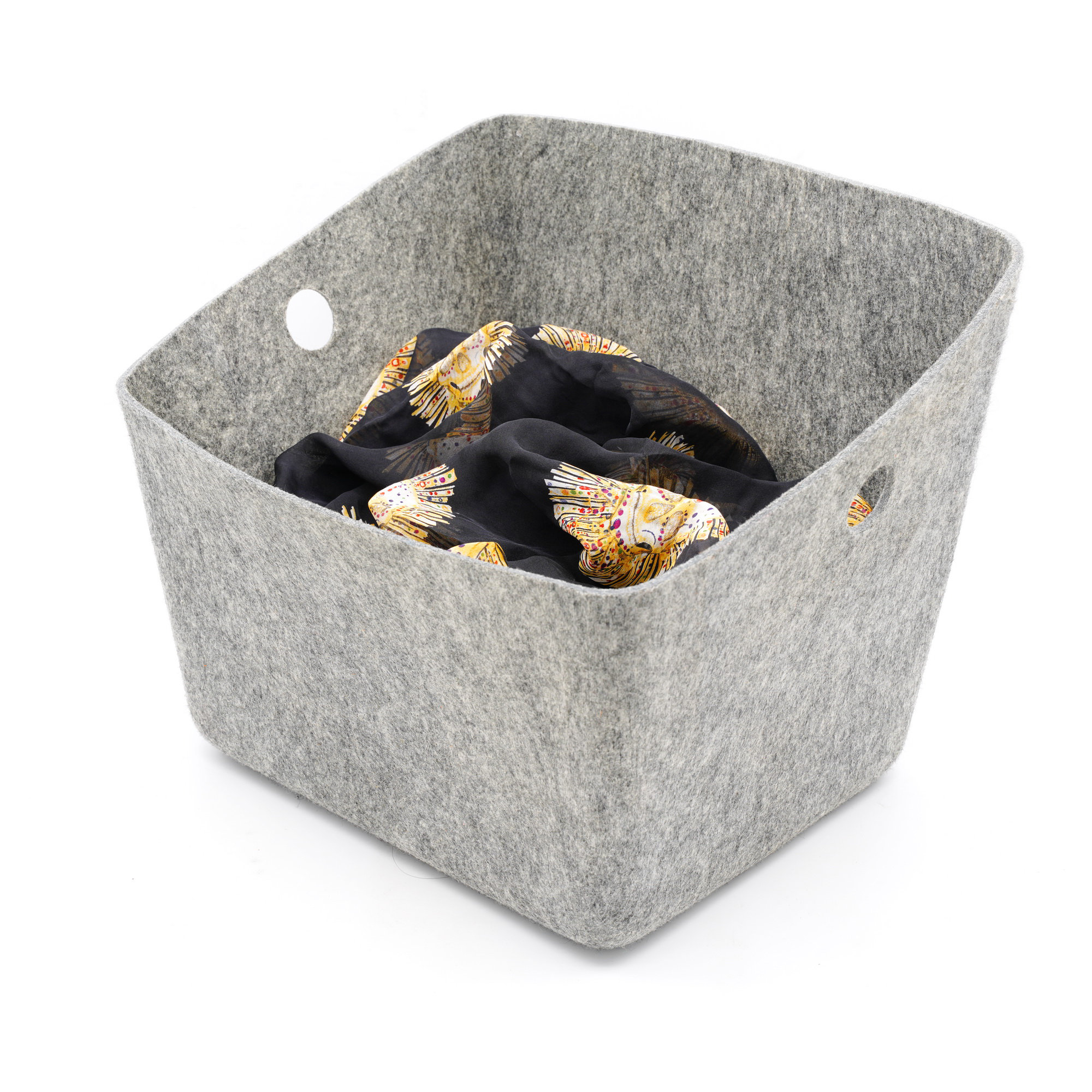 Modern Polyester Decorative Bin, 3, Gray
