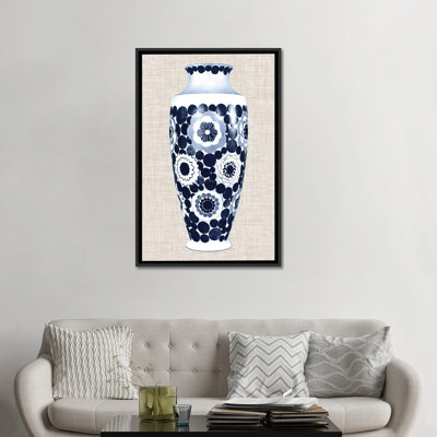 « blue & white vase v » par world art group portfolio, impression sur toile