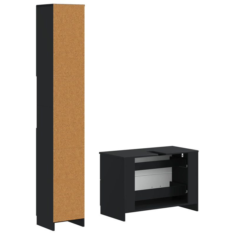 Bathroom Storage Furniture Set, Black