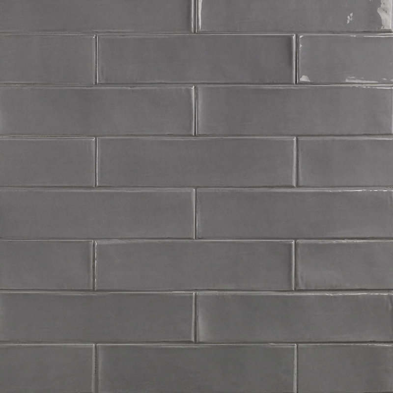 Manchester 3x12 Glossy Ceramic Subway Tile, Charcoal Gray