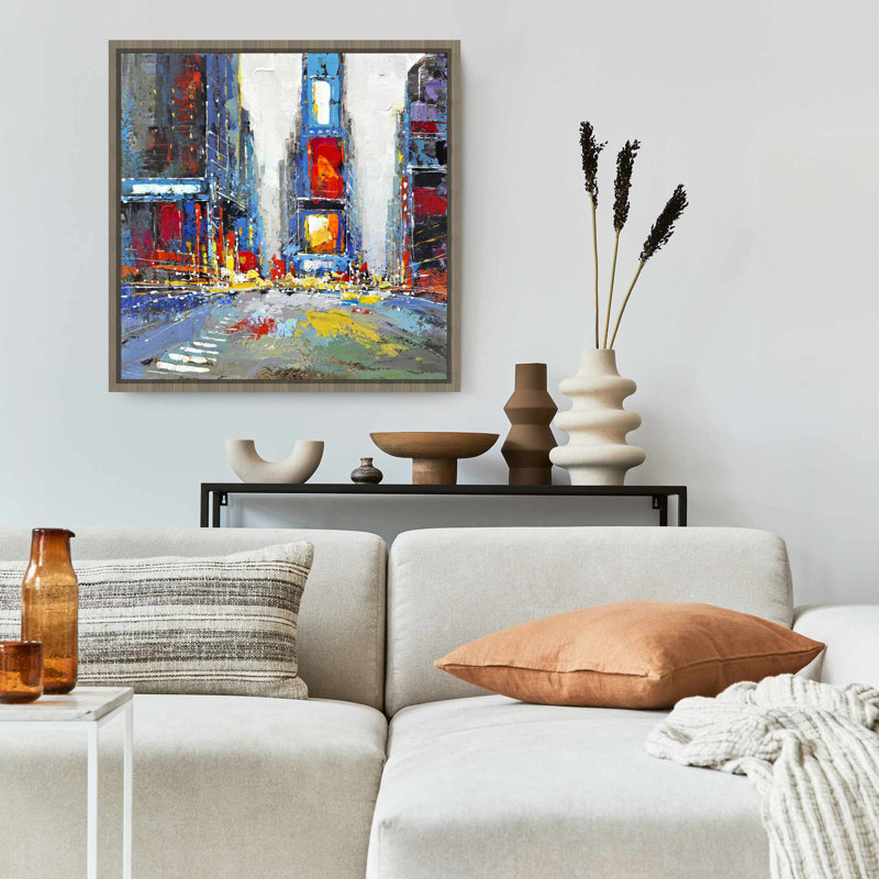 Abstract and Colourful Buildings | Framed Canvas for Living Room