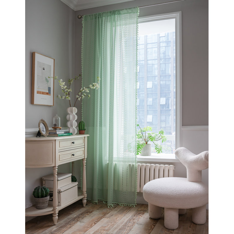 Mely Linen Curtain, 59" W x 84" L, Green
