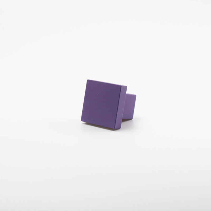 ROUS Hardware Art Deco Square Knob, Royal (Purple)