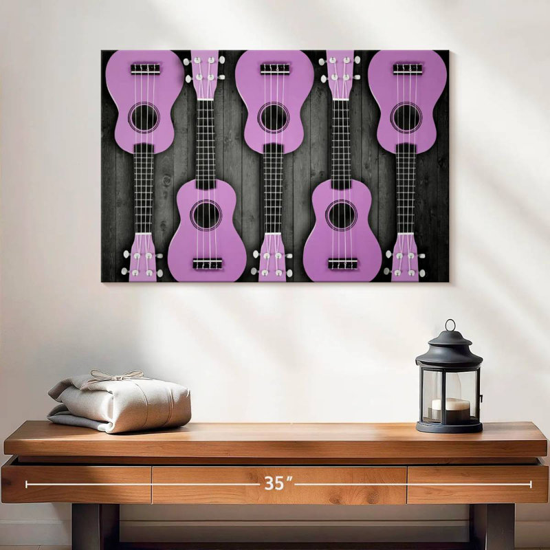 Abarca Purple Acoustic Guitars, 16" H x 24" W
