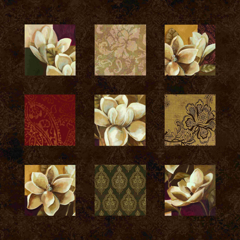 Magnolias - peinture sur toile tendue, H 12 po x l 12 po