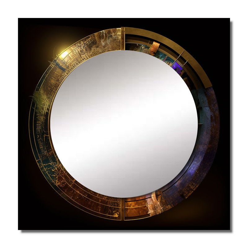 Cosmic Calculations, ancienne Cartographie III - art mural miroir astrologique carré pour salle de bain, 23 po x 23 po