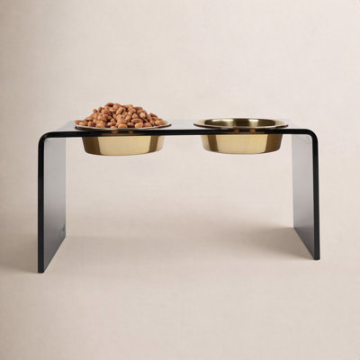 Tall Clear Elevated Feeder with Bowls