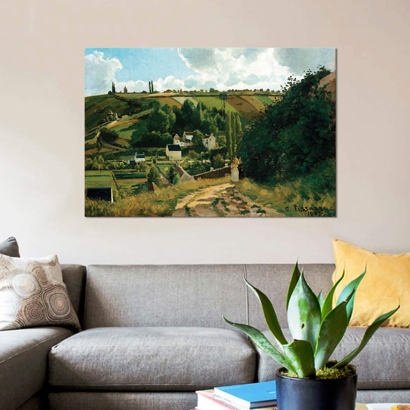 «Jalais, Hill, Pontoise» par Camille Pissarro - impression sur toile tendue, H 26 po x l 40 po x P 1,5 po, Toile tendue