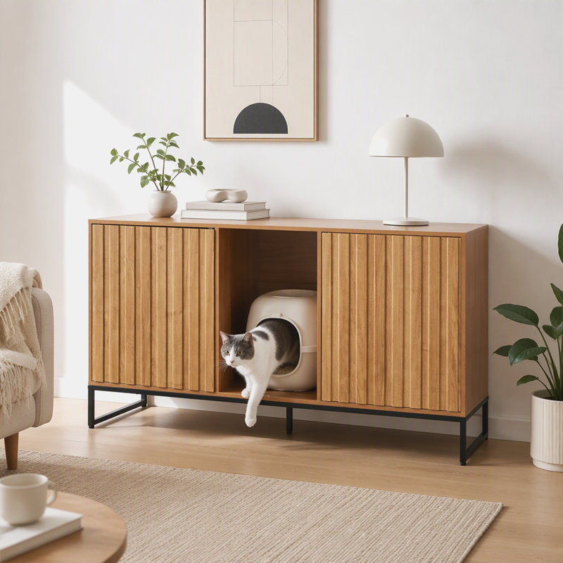 Enceinte de litière pour chat avec bloc-notes