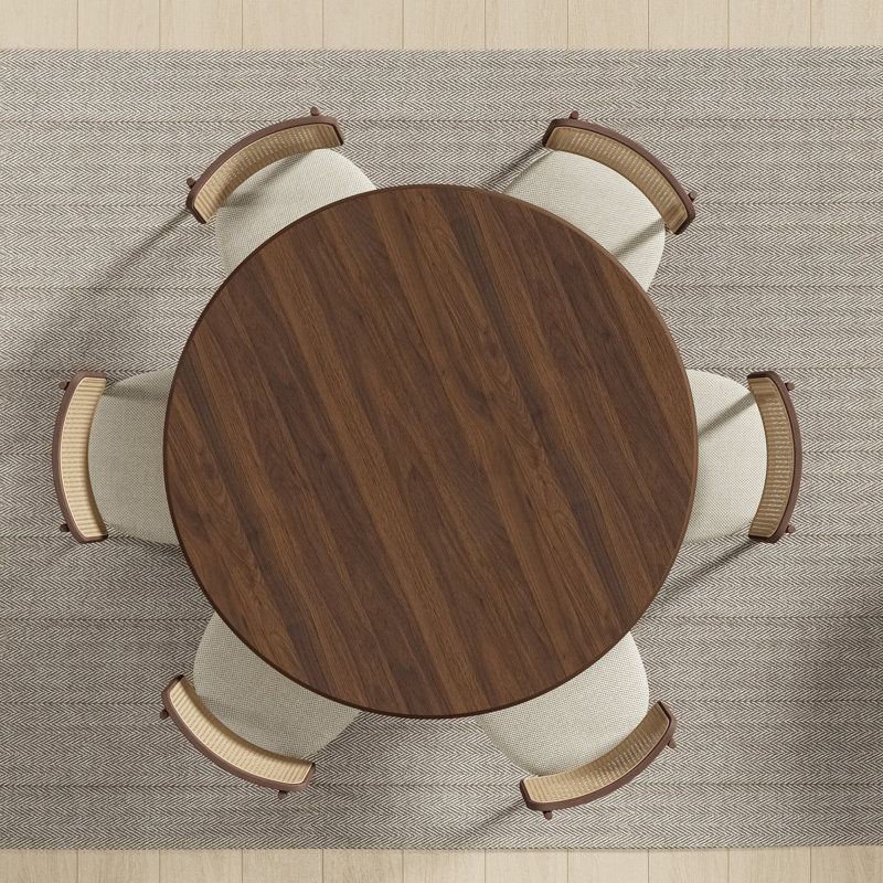 Table de salle à manger en bois massif, Noyer, H 30 po x L 52 po x l 52 po