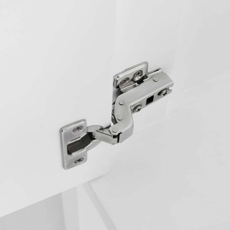 Province 36" Freestanding Standard Single Bathroom Vanity with Top, White, Silver