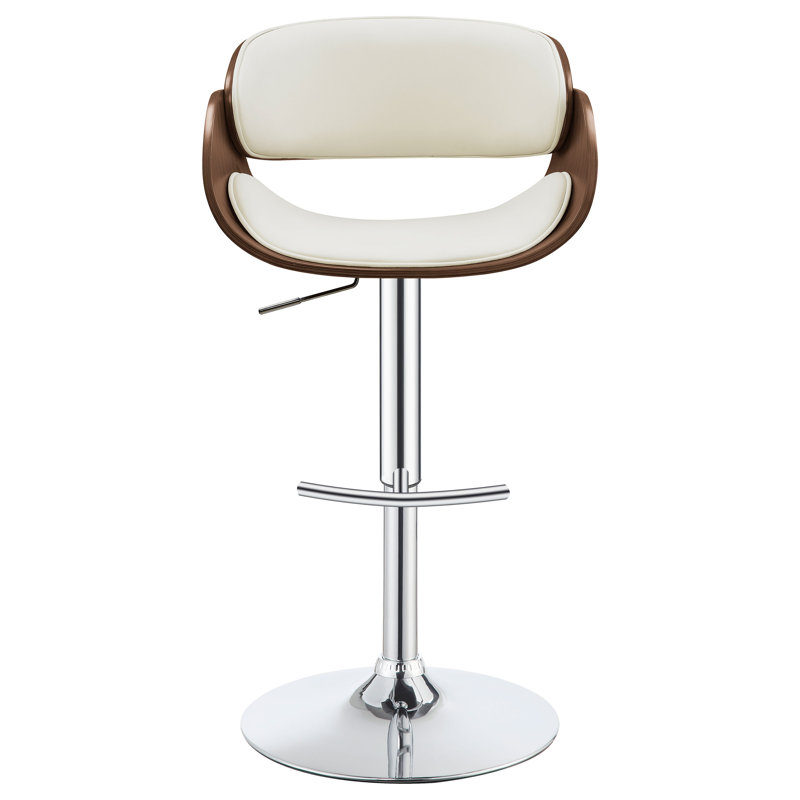 Tabouret de bar réglable noir et chrome Dana, Blanc
