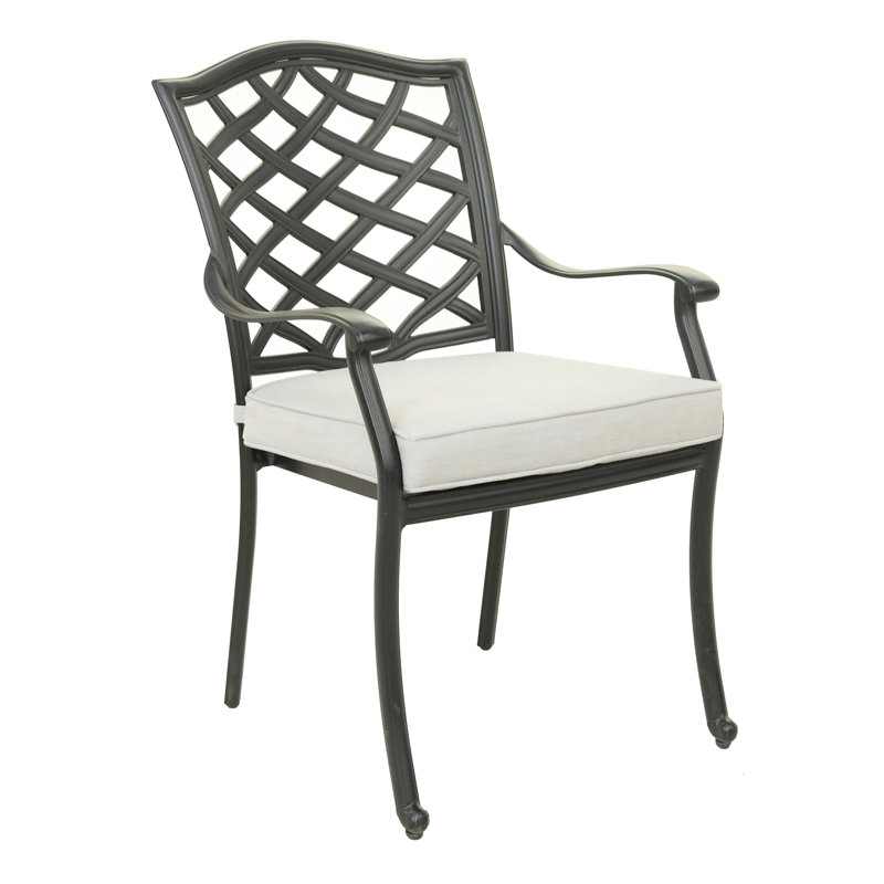Chaise de patio Annecorinne, Argent argent, Espresso brun