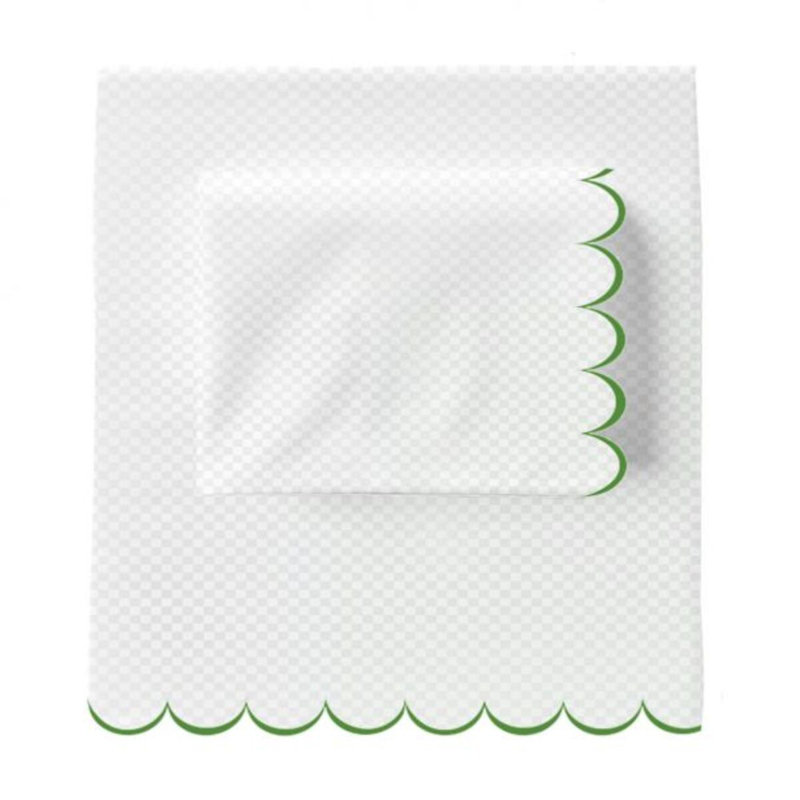 Allena 400TC Cotton Scallop Embroidery Sateen Microcheck Cotton 4 Piece Sheet Set Fitted Sheet Fits Upto 16" Deep Pocket