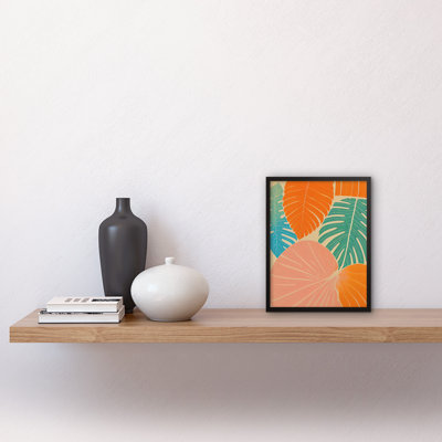 Tropic Monstera Leaf Jungle Pastel Botanic 1 Piece Single Picture Frame Wall Art