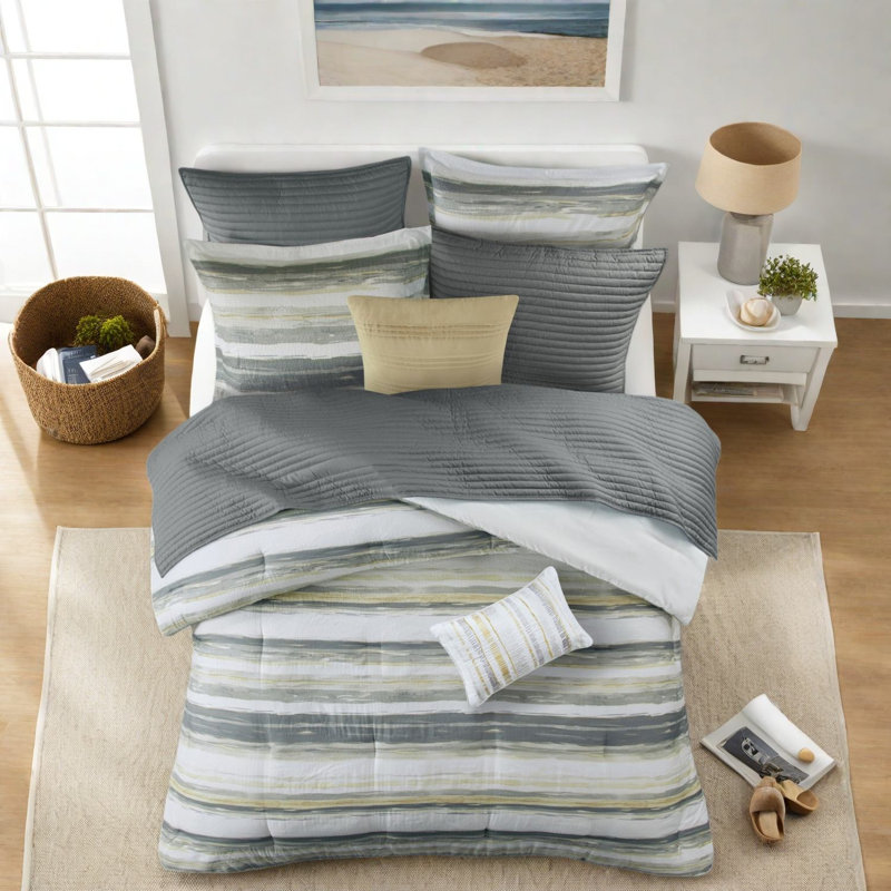 Piece Bedding Sets, Polyester Full Queen Seersucker, Modern Home