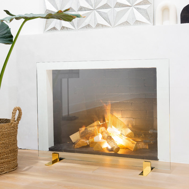 Pare-étincelles en verre Thorne, H 29 po x l 39 po x P 6 po