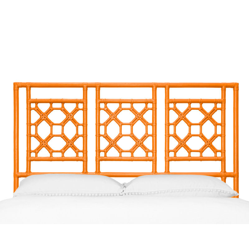 Rattan Open-Frame Headboard, Queen, Citrus Orange