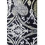 Tapis noir nouvel âge en laine tissé à la main de conception unique 6 pi 7 po x 10 pi