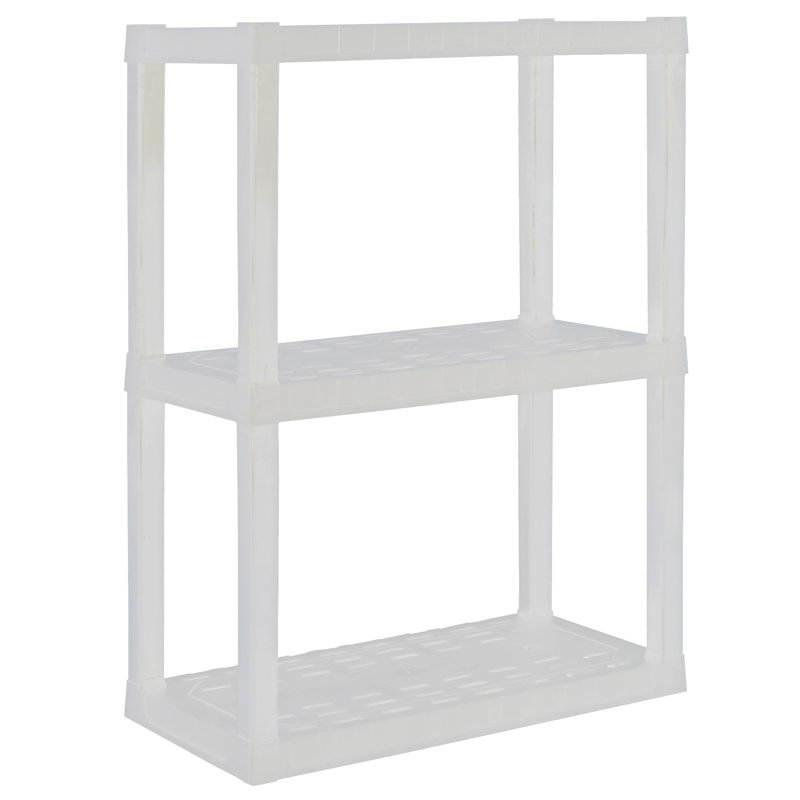 Étagères de rangement emboîtables à 3 niveaux Nandor en plastique, 76 x 36 x 97 cm, blanches