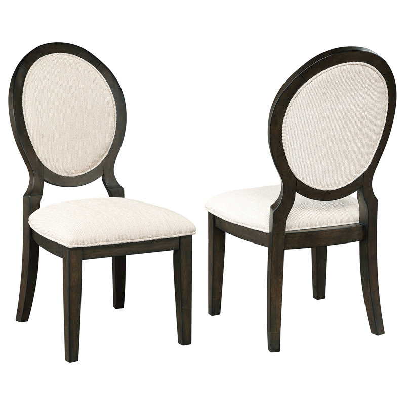 Chaise d'appoint ovale à dossier (ensemble de 2)