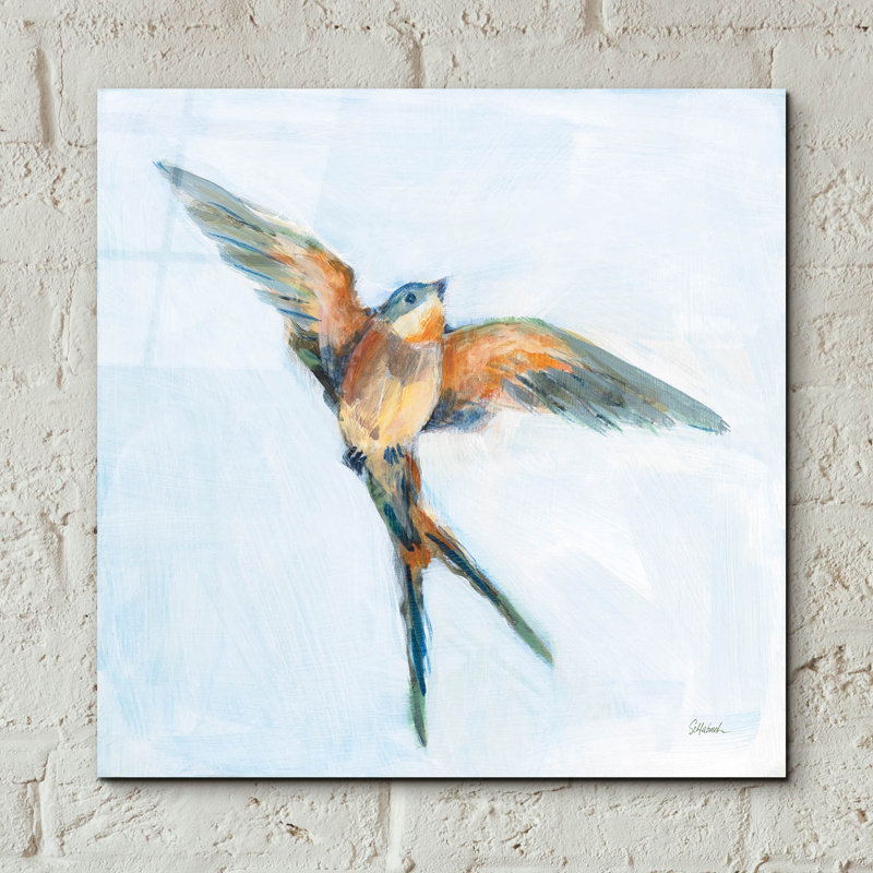 «Barn Swallow Flight 1» par Sue Schlabach, art mural en verre acrylique, H 12 po x l 12 po x P 0,13 po
