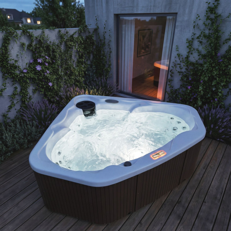 Lifesmart LS300 Plus 110 Volt 2-Person 17-Jet Plug and Play Hot Tub, Espresso