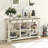  58" Long Sofa Table With Storage Retro Console Table With 3 Drawers & Open Shelves