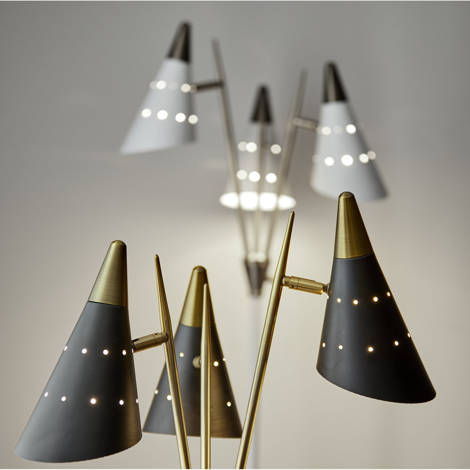 Boise 66'' Floor Lamp, Black/Antique Brass