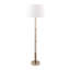 Lampe sur pied haute avec basse en travertin pour chambre à coucher - Lampe traditionnelle décorative pour salon et bureau - 61 po, blanc et or