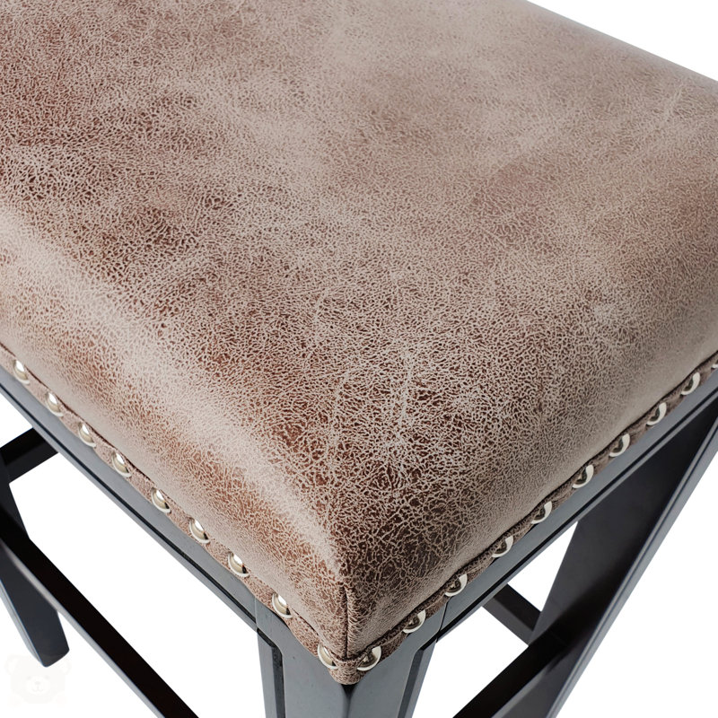 Tabouret de comptoir 26 po Asela, Gris, Noir, Tabouret de comptoir (siège d'une hauteur de 26,2