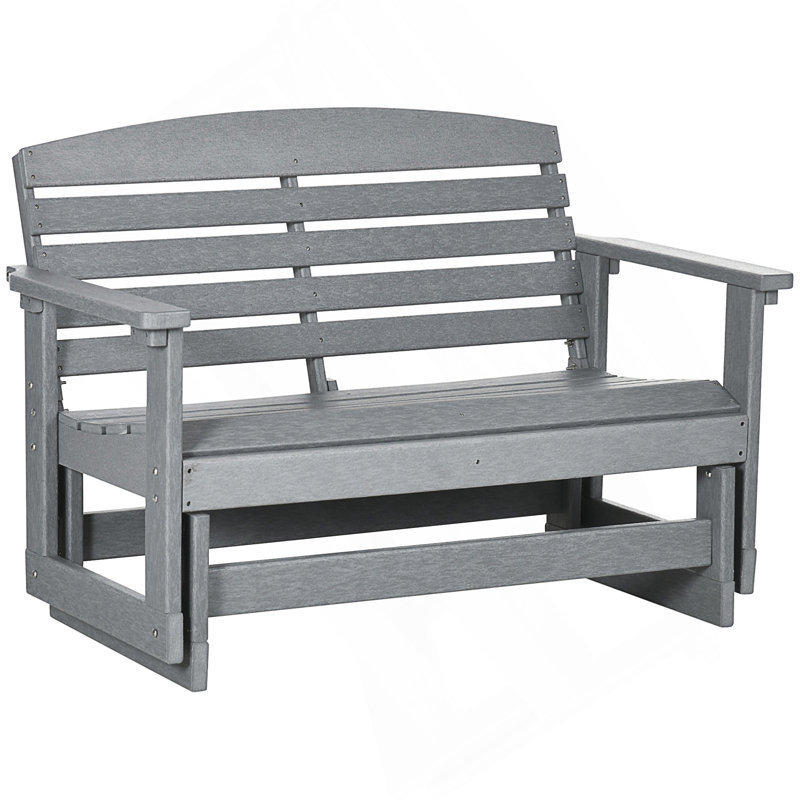 Banc oscillant pour 2 personnes avec structure en PEHD à lattes pour une assise confortable