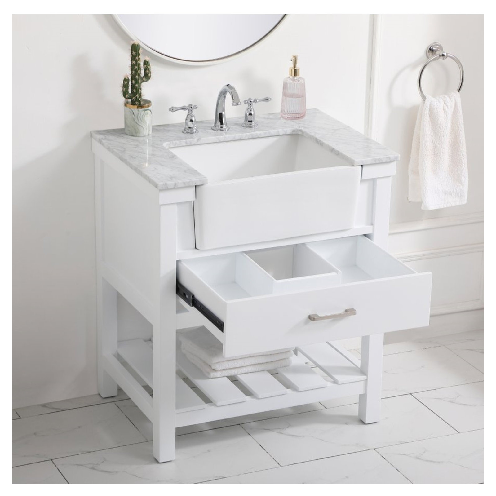 Pelaghia 30'' Single Bathroom Vanity, White