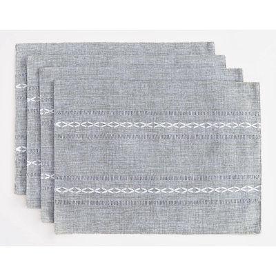 Napperon en coton et lin, ensemble de 4 napperons Fete 12 x 18 po