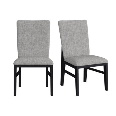 Santoyo Dining Side Chair with Grey Fabric in Black (2 Per Carton)