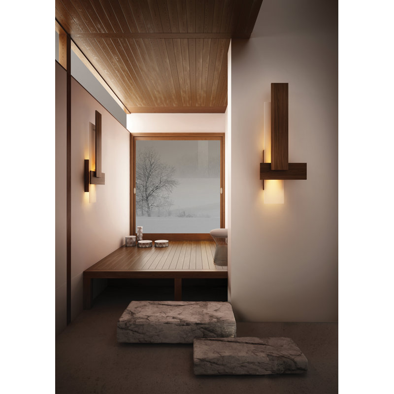 Sedo Dimmable LED Flush Mount Sconce, Walnut, 3500K
