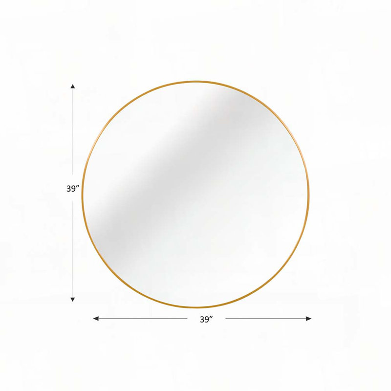Miroir mural 39 po, Doré, 39 po x 39 po